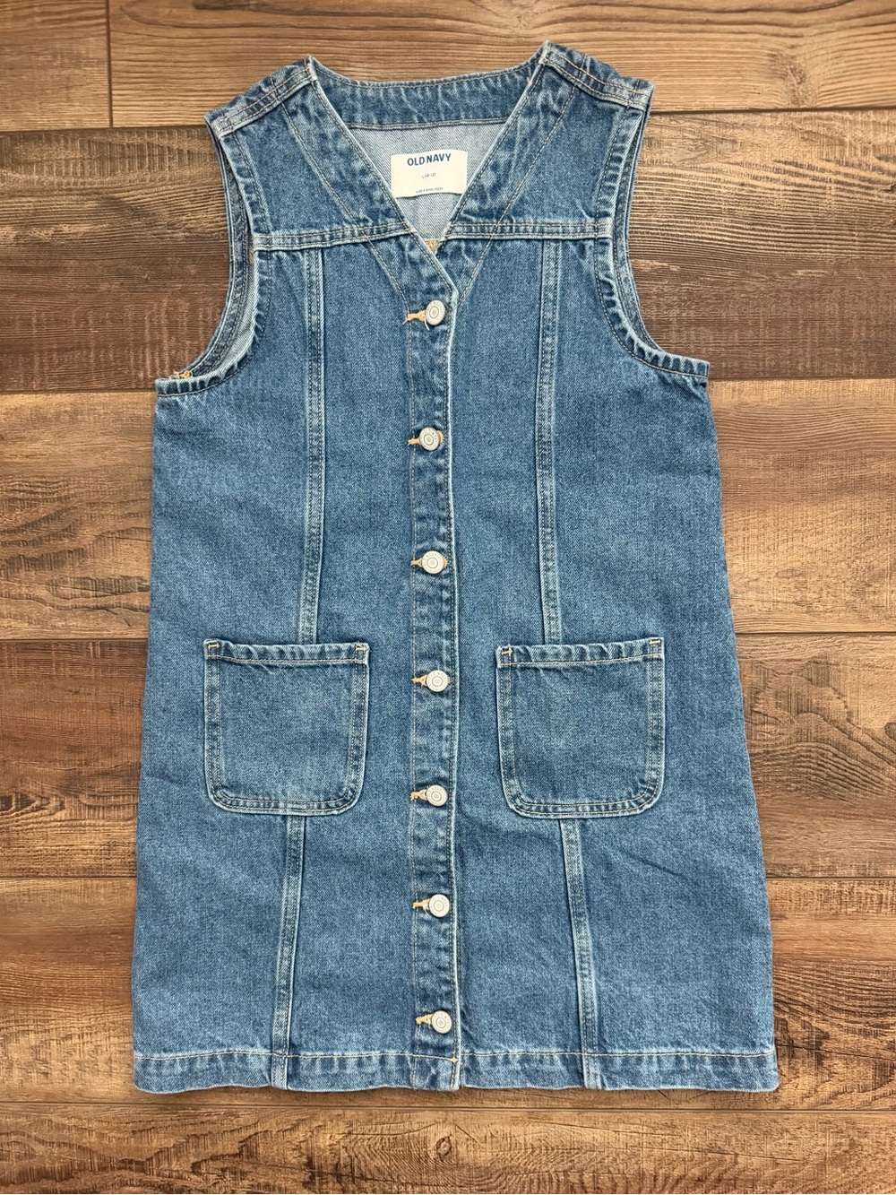 Old Navy Girls' Blue Denim Button-Front Dress